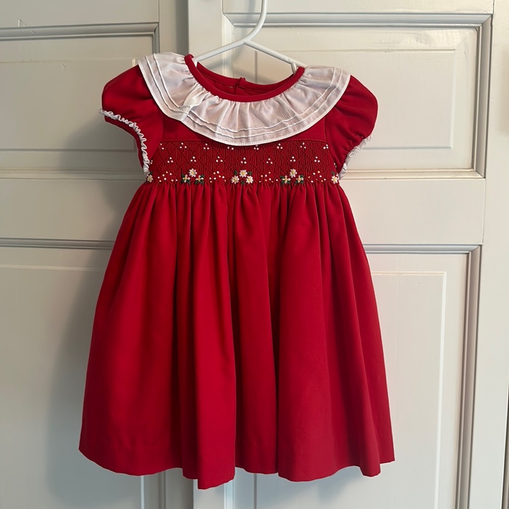 Luli & Me Red Holiday dress - 12 month